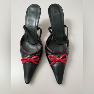 Vintage Cerutti Black and Red Women's Heels mules
